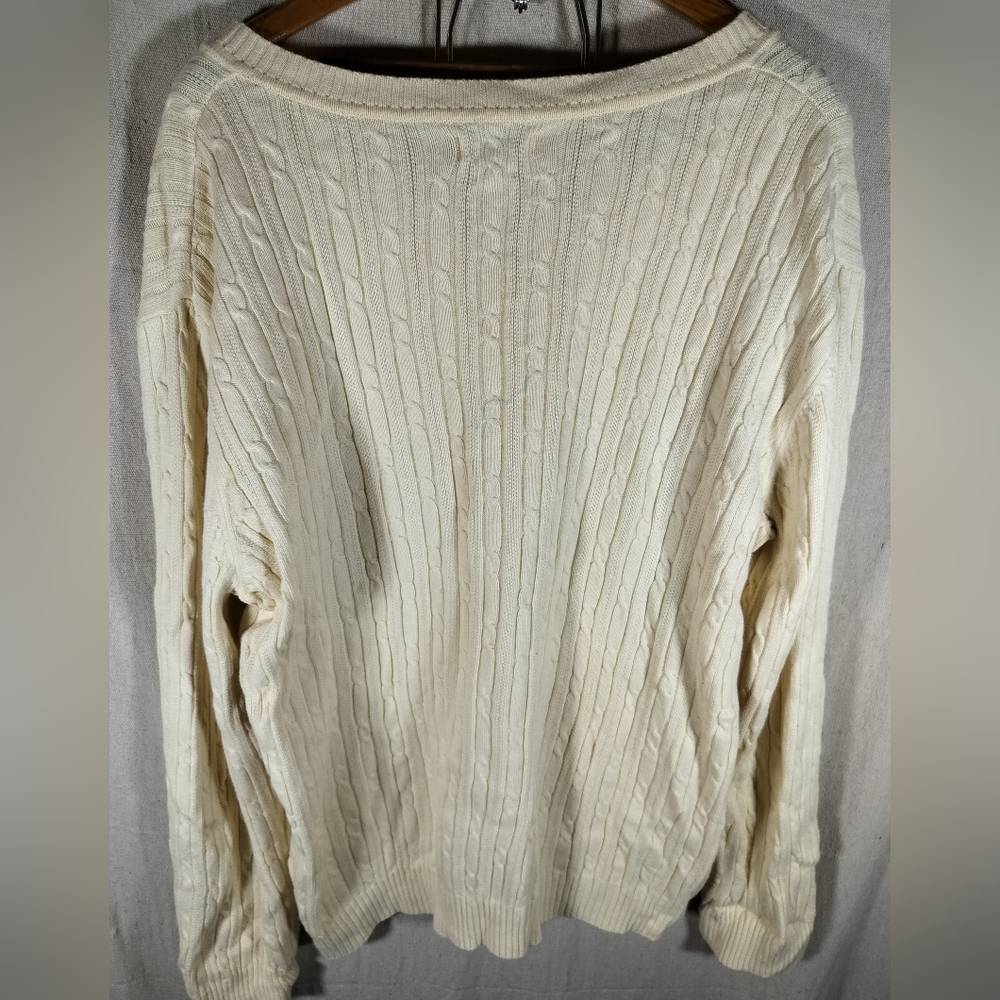 Woman's cream v neck XXL Van Heusen lightweight knit style sweater great shape - Picture 5 of 5